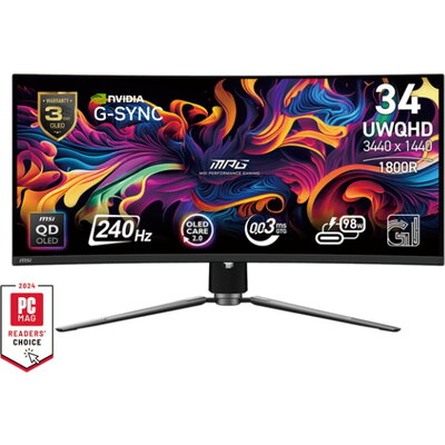 Монитор MSI MPG 341CQPX QD-OLED - 34" UWQHD 240Hz, Curved 1800R