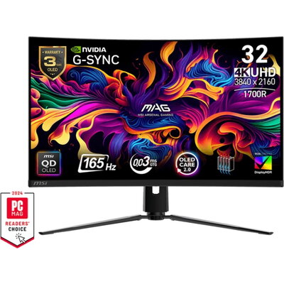Монитор MSI MAG 321CUP QD-OLED - 32" UHD 165Hz, Curved 1700R
