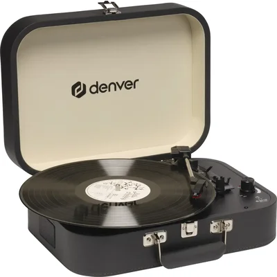 Грамофон Denver VPL-130DGR, ретро куфар, USB, с вградени високоговорители Грамофон Denver VPL-130DGR, ретро куфар, USB, с вградени високоговорители