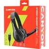 CANYON CHSU-1 basic PC headset with microphone, USB plug, leather pads, Flat cable length 2.0m, 160*60*160mm, 0.13kg, Black;