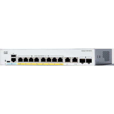 Комутатор Cisco Catalyst 1200 8-port GE, Desktop, Ext PS, PoE Input