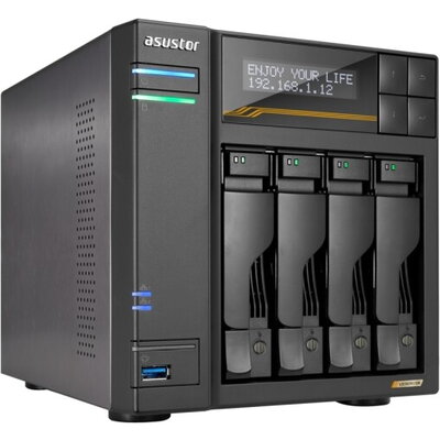 Мрежов сторидж Asustor Lockerstor 4 Gen3 AS6804T 4 Bay NAS, AMD Ryzen Embedded Quad-Core 2.3GHz (burst up to 3.8GHz), Dual USB 4