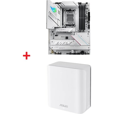 Дънна платка Asus ROG Strix B850-A Gaming Wi-Fi + Asus Mesh WiFi system, ZenWiFi BD4 1PK, BE3600, Dual-Band, up to 240m2, Quad-C