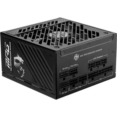 MSI MPG A850GS PCIE5 Power Supply 850W, 80 PLUS Gold, Dual PCIe 5.1 Cables, ATX 3.1, 135mm Fan, Fan Stop, OCP/OTP/OPP/SCP/OVP/UV