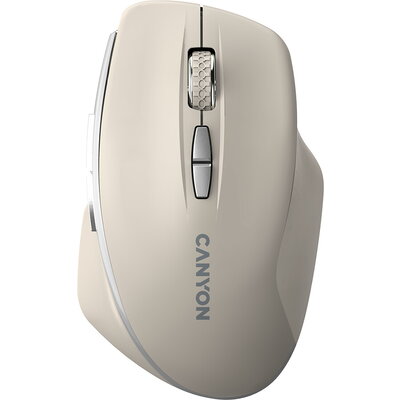 CANYON MW-21, 2.4 GHz Wireless mouse ,with 7 buttons, DPI 800/1200/1600, Battery: AAA*2pcs,Cosmic Latte,72*117*41mm, 0.075kg