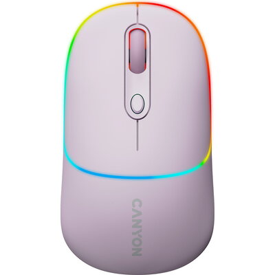 CANYON MW-22, 2 in 1 Wireless optical mouse with 4 buttons, DPI 800/1200/1600, 2 mode(BT/ 2.4GHz), 650mAh Li-poly battery, RGB b