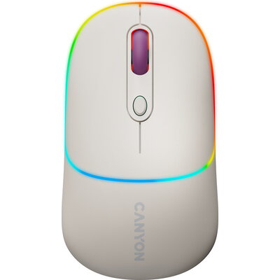 CANYON MW-22, 2 in 1 Wireless optical mouse with 4 buttons, DPI 800/1200/1600, 2 mode(BT/ 2.4GHz), 650mAh Li-poly battery, RGB b