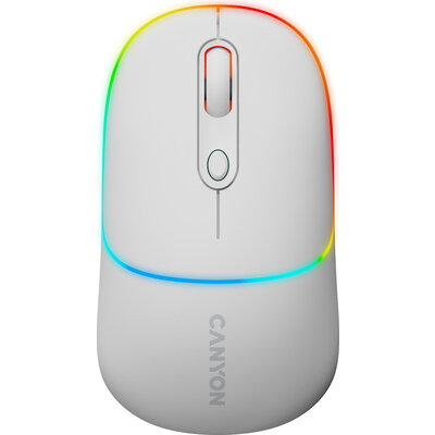 CANYON MW-22, 2 in 1 Wireless optical mouse with 4 buttons, DPI 800/1200/1600, 2 mode(BT/ 2.4GHz), 650mAh Li-poly battery, RGB b