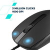 Canyon Wired  optical mouse with 3 buttons, DPI 1000, with 1.5M USB cable,Dark grey, 65*115*40mm, 0.1kg