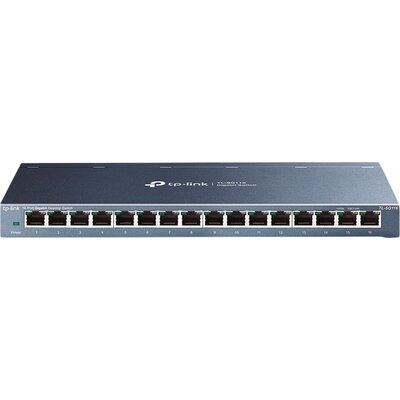 TP-Link TL-SG116P 16-Port Gigabit Desktop Switch with 16-Port PoE+, 802.3at/af, 120 W PoE Power, Desktop Steel Case, Extend Mode