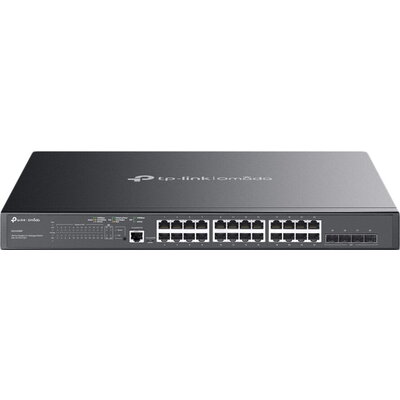 TP-Link SG3428MP Omada 28-Port Gigabit L2+ Managed Switch with 24× Gigabit 802.3af/at PoE+ ports and 4× Gigabit SFP slots, 384 W