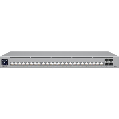 Ubiquiti Layer 3 Etherlighting switch USW-PRO-HD-24-EU, (22) 2.5 GbE, (2) 10 GbE ports, (4) 10G SFP+ ports. DC power backup read