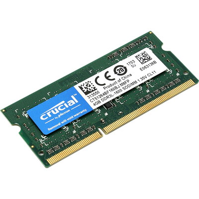 Crucial RAM 4GB DDR3L 1600 MT/s (PC3-12800) CL11 SODIMM 204pin 1.35V/1.5V