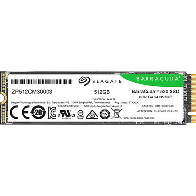 SSD SEAGATE BarraCuda 530 512GB M.2 2280-S2 PCIe Gen4 x4 NVMe 2.0, Read/Write: 7200/4300 MBps, TBW 300