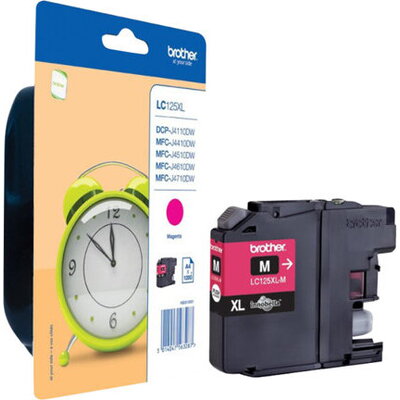 BROTHER LC-125XL ink cartridge magenta high capacity 1.200 pages 1-pack blister without alarm