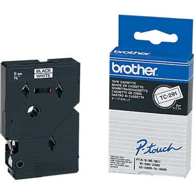 BROTHER P-Touch TC-291 black on white 9mm