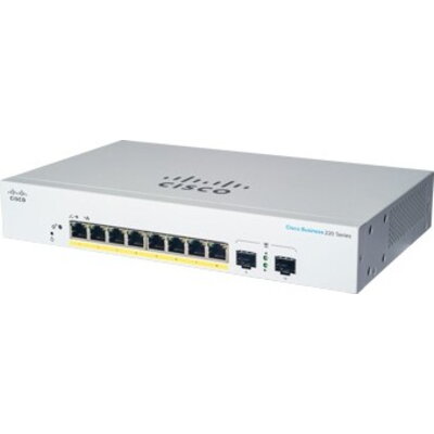 CISCO Business Switching CBS220 Smart 8-port Gigabit PoE 65W 2x1G SFP uplink external power supply