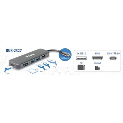 D-LINK 6in1 USB-C Mini Docking Station