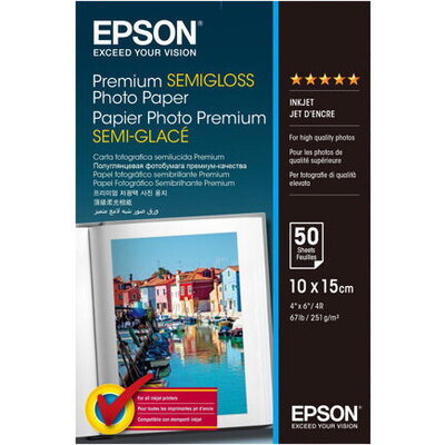 EPSON Premium semi gloss photo paper inkjet 251g/m2 100x150mm 50 sheets pack