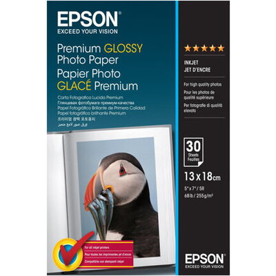 EPSON S042154 Premium glossy photo paper inkjet 255g/m2 130x180mm 30 sheets 1-pack