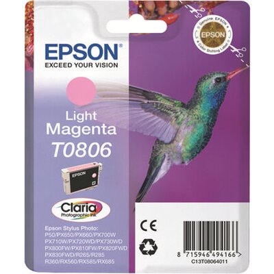 EPSON T0806 ink cartridge light magenta standard capacity 7.4ml 685 pages 1-pack blister without alarm