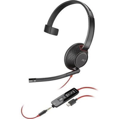 HP Poly Blackwire 5210 Monaural USB-C Headset +3.5mm Plug +USB-C/A Adapter Bulk