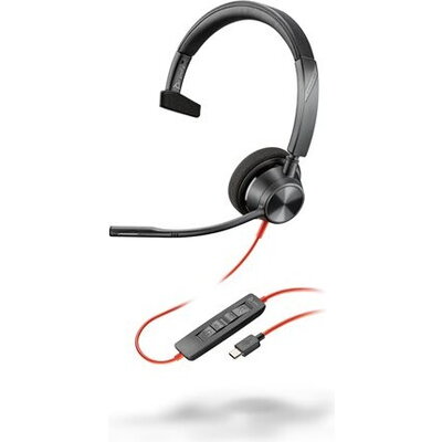 HP Poly Blackwire 3310 Monaural USB-C Headset +USB-C/A Adapter