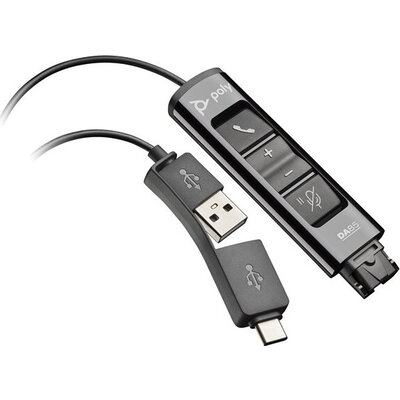 HP Poly DA85 Headset cable USB 24 pin USB-C male to Quick Disconnect male 1.3m