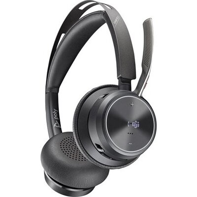 HP Poly Voyager Focus 2 Microsoft Teams Certified USB-C-C Headset +USB-C/A Adapter + Charging Stand No localization