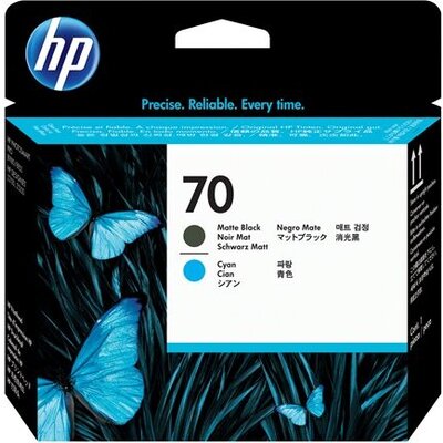 HP 70 original printhead C9404A matte black and cyan standard capacity 1-pack