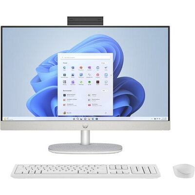 HP All-in-One Desktop - Intel Core Ultra 7 155U, 24" FHD IPS Touch, 8GB DDR5, 512GB SSD, Shell White