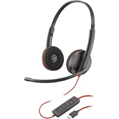 HP Poly Blackwire 3220 Stereo USB-C Headset +USB-C/A Adapter Bulk