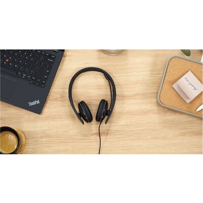 LENOVO Gen2 Headset on-ear wired USB-C black Certified for Microsoft Teams