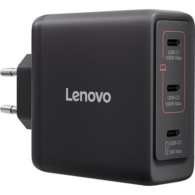 LENOVO Multi-port USB-C 100W GaN Charger Black -EU