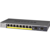 Суич Netgear GS110TP v3, 8 x 10/100/1000 Gigabit Smart switch, 8 x PoE and 2 SFP, auto VoIP and Video, ACL (Up to 53W)