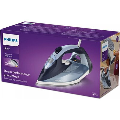 PHILIPS Steam iron Series 7000 50g/min 250g steam boost Ceramic soleplate 2800W SteamGlide Plus blue