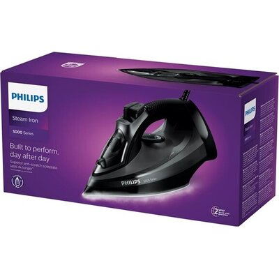 PHILIPS Steam iron Series 5000 45g/min 200g steam boost SteamGlide Plus 2600 W black