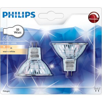 Philips Халогенна крушка Halogen spot 50 W GU5.3, 2BC/10 топла бяла светлина