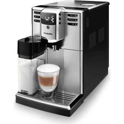 Philips Aвтоматична кафемашина Series 5000, 5 напитки, Вградена кана за мляко, Неръждаема стомана, AquaClean