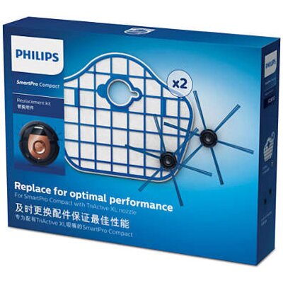 Philips Комплект SmartPro Compact аксесоари за подмяна 2 сменяеми филтъра, 1 чифт четки