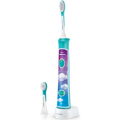 Philips детска четка за зъби Sonicare Kids Вграден Bluetooth® Приложение за тренировка, 2 глави за четка 2 режима + 8 стикера