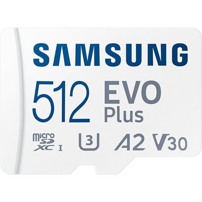 SAMSUNG EVO PLUS microSD 512GB 2024 incl. SD Adapter memory card UHS-I U3 Full HD and 4K UHD 160 MB/s read