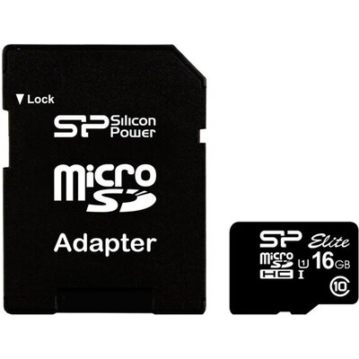 SILICON POWER memory card Elite Micro SDHC 16GB Class 10 up to 85MB/s + Adapter