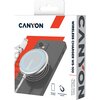CANYON WS-100 Wireless charger, Input 9V/2A, 9V/2.7A, 12V/2A, Output 15W/10W/7.5W/5W, Type c cable length 1.5m, Acrylic surface+