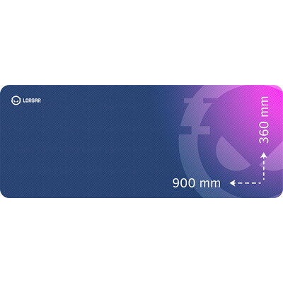 Lorgar Main 139, Gaming mouse pad, High-speed surface, Purple anti-slip rubber base, size: 900mm x 360mm x 3mm, weight 0.6kg