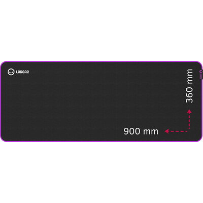Lorgar Main 319, Gaming mouse pad, High-speed surface, Purple anti-slip rubber base, size: 900mm x 360mm x 3mm, weight 0.6kg