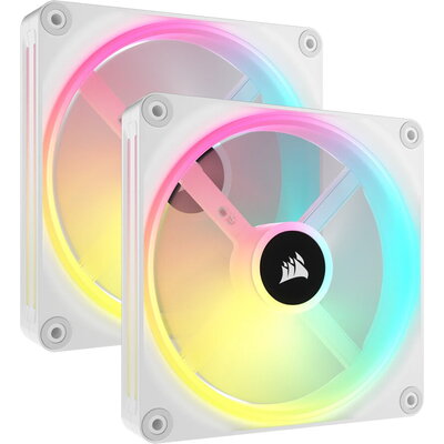CORSAIR QX RGB Series, iCUE LINK QX140 RGB WHITE, 140mm Magnetic Dome RGB Fan, Dual Fan Kit