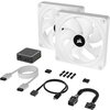 CORSAIR QX RGB Series, iCUE LINK QX140 RGB WHITE, 140mm Magnetic Dome RGB Fan, Dual Fan Kit