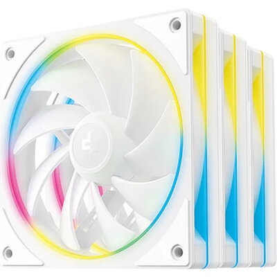 DeepCool FL12 SE 3IN1 WH, 3x120mm ARGB Fans, 8-pin Cable, PWM, Fluid Dynamic Bearing, PBT, 3 pack, ARGB Halo, White, R-FL12SE-WH