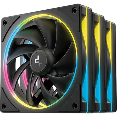 DeepCool FL12 SE 3IN1, 3x120mm ARGB Fans, 8-pin Cable, PWM, Fluid Dynamic Bearing, PBT, 3 pack, ARGB Halo, R-FL12SE-BKAPN3-G, 3Y
